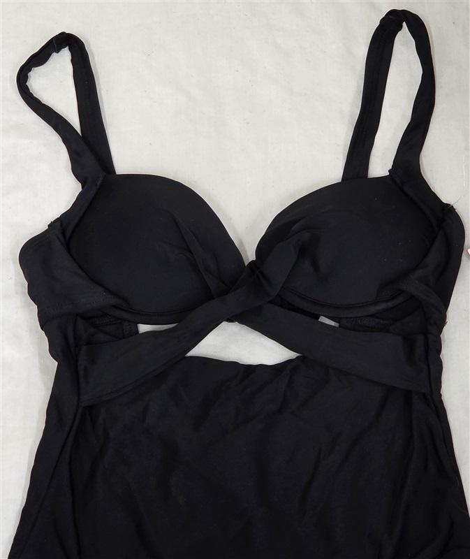 NWT Swimsuits For All 8 Black Sweetheart Cut Out Bombshell 1pc 130783