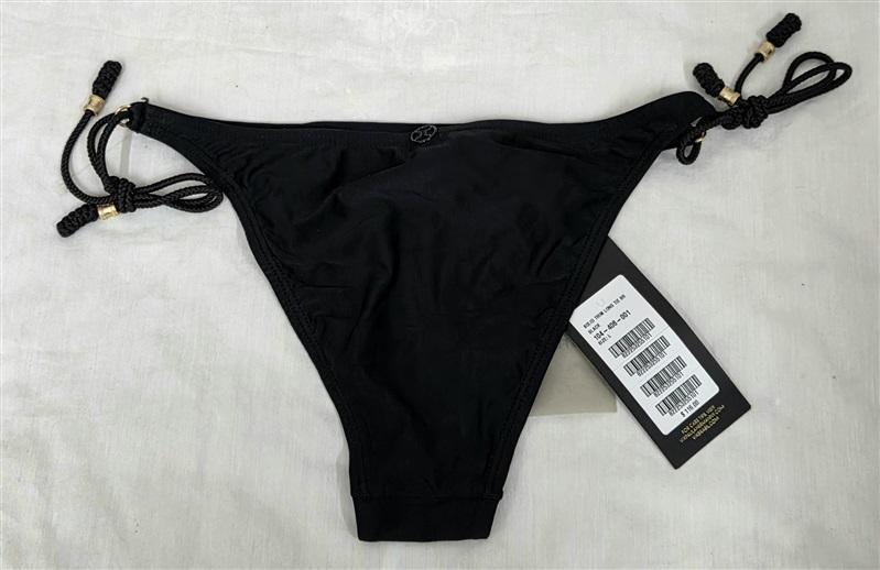 NWT Vix Paula Hermanny L Lucy Long Tie Black Bikini Bottom 130805