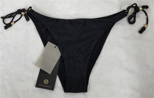 NWT Vix Paula Hermanny L Lucy Long Tie Black Bikini Bottom 130805