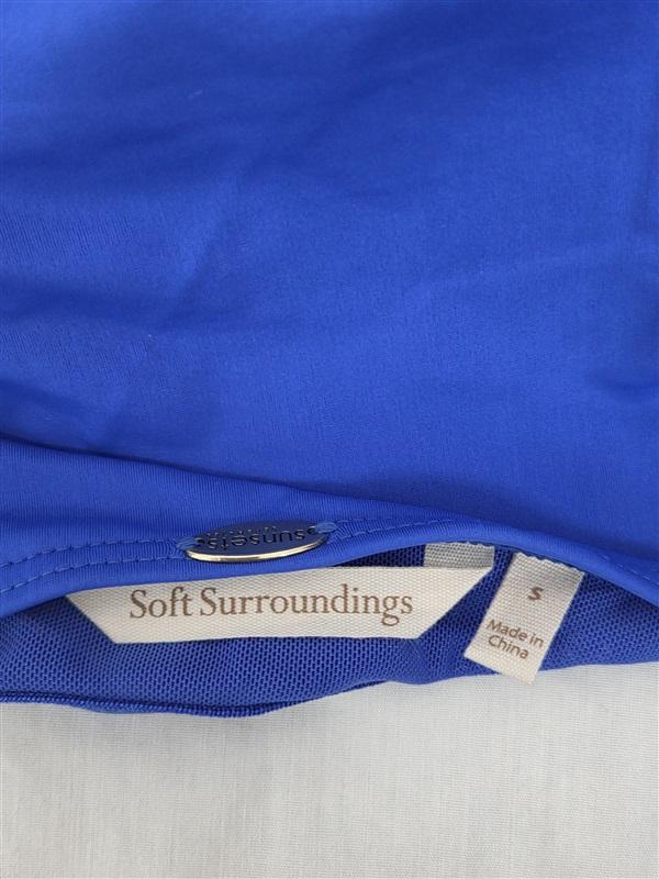 NWT Soft Surroundings Sunset S Blue Twist Tankini Top Solid 130806
