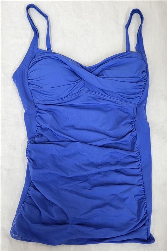 NWT Soft Surroundings Sunset S Blue Twist Tankini Top Solid 130806