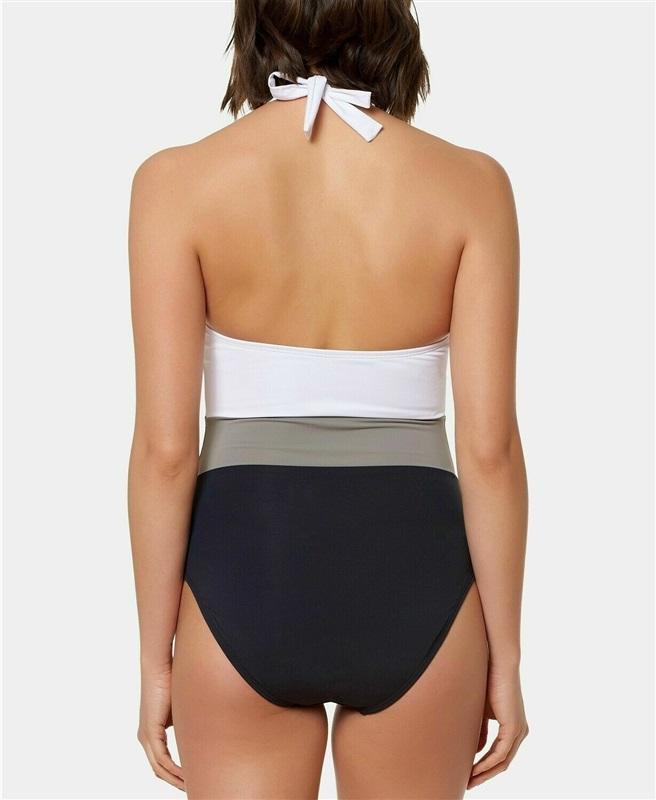 NWT Bleu Rod Beattie 10 Halter Colorblock White Black Gray 130814