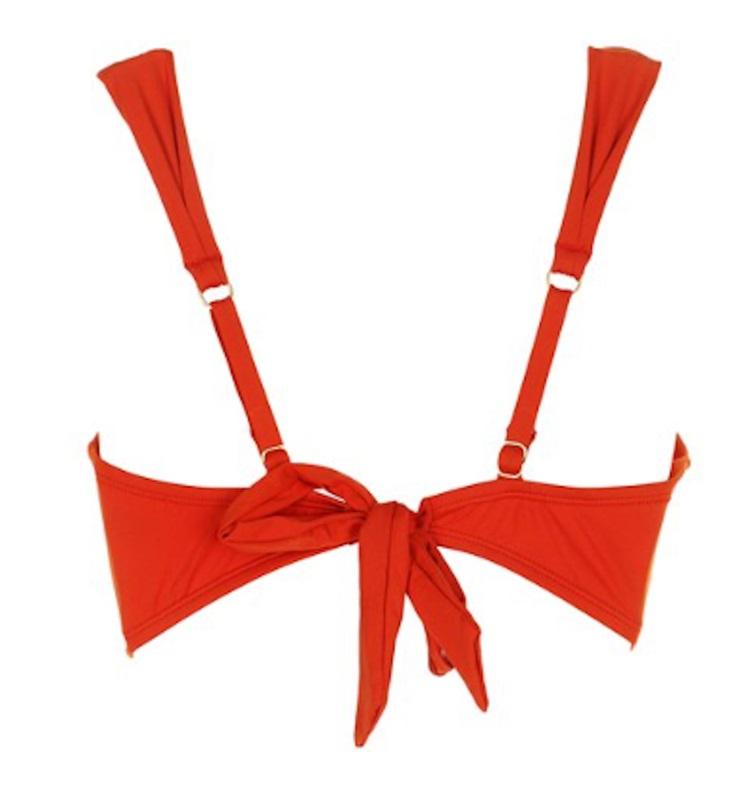 NWOT Kenneth Cole Large Chain Plunging V Neck Bikini Top Swimsuit 130820