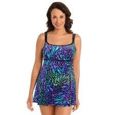NWT Great Lengths 12 Longitude Purple Blue Butterfly Swimsuit Swim Dress 130831