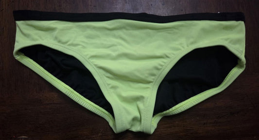 NWPT Nike Girls M 10-11yrs Embroidered Swoosh Neon Yellow Bikini Bottom 130836