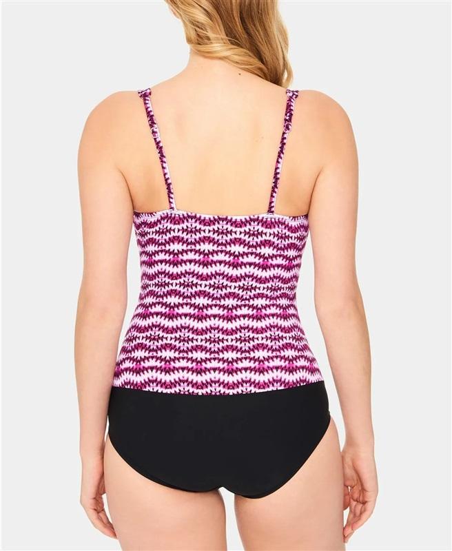 NWT Swim Solutions 16 V Neck Mio Shirred Tummy-control 1 pc Swimsuit 130838