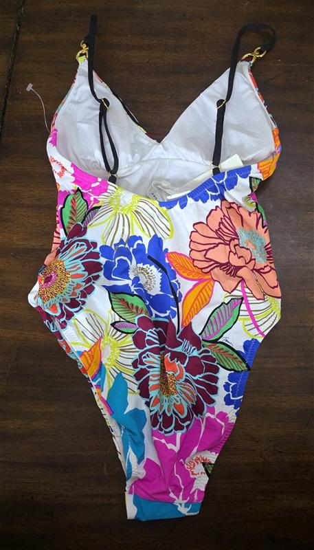 NWT Trina Turk 8 Radiant Blooms Floral High Leg Maillot 1PC Swimsuit 130839