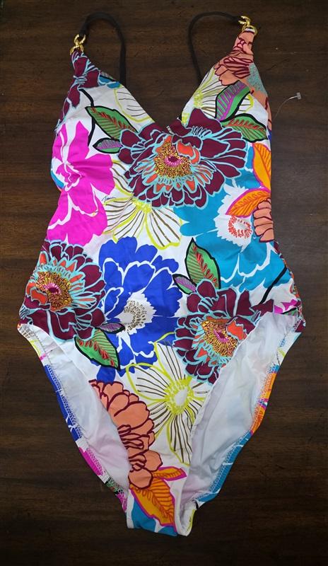 NWT Trina Turk 8 Radiant Blooms Floral High Leg Maillot 1PC Swimsuit 130839