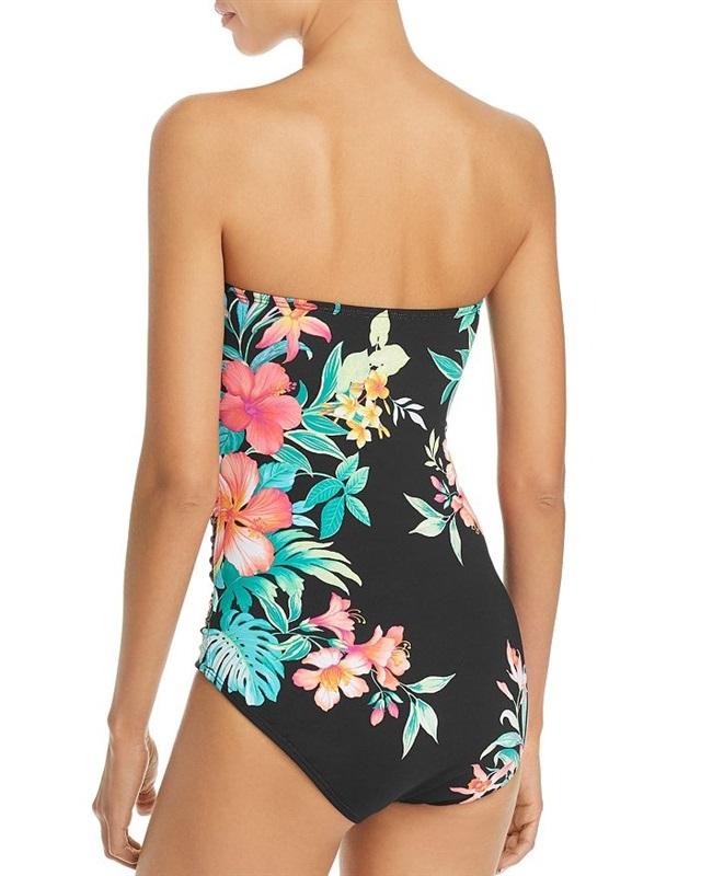 NWT Tommy Bahama Fleur De Flora V-Wire Bandeau 1PC Swimsuit 130843