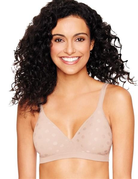 NWOT Hanes 2XL Platinum Perfect Cover Wireless T-Shirt Bra HP08 Beige Dot 130846