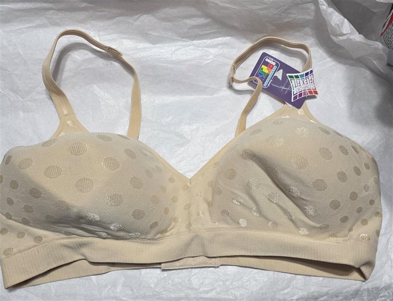 NWOT Hanes 2XL Platinum Perfect Cover Wireless T-Shirt Bra HP08 Beige Dot 130846