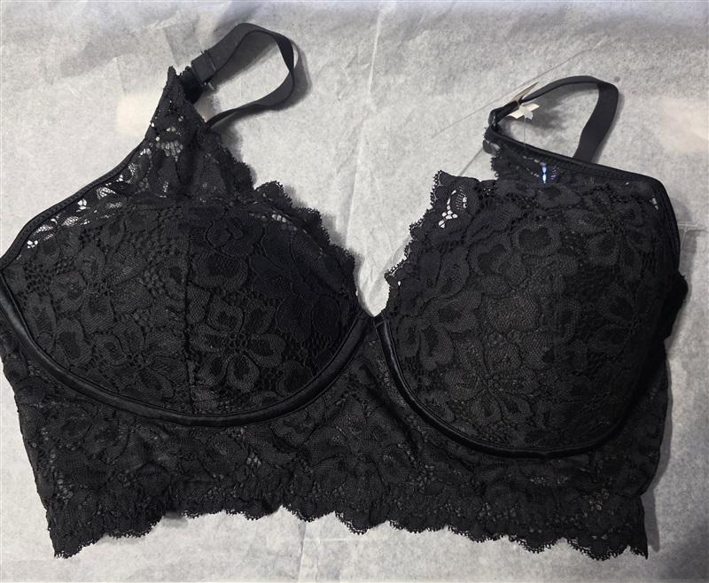 NWT Maidenform 34D Casual Comfort Convertible Lace Bralette DM1188 Blk 130877