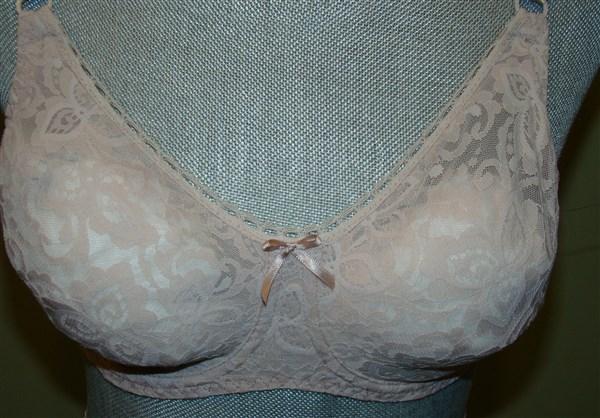 NWOT Bali 34D Lace 'N Smooth Seamless Cup Underwire Bra 3432 Beige 130883