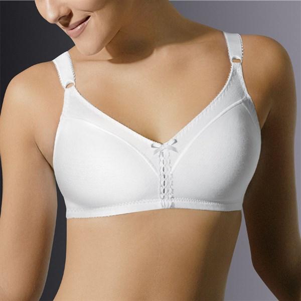 NWT Bali 40D Cotton Double Support Wirefree Bra 3036 White 130901