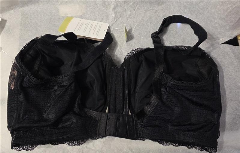 NWT Amoena 34DD Ellen Wire Free Black Surgery Mastectomy Lace Bra 130902