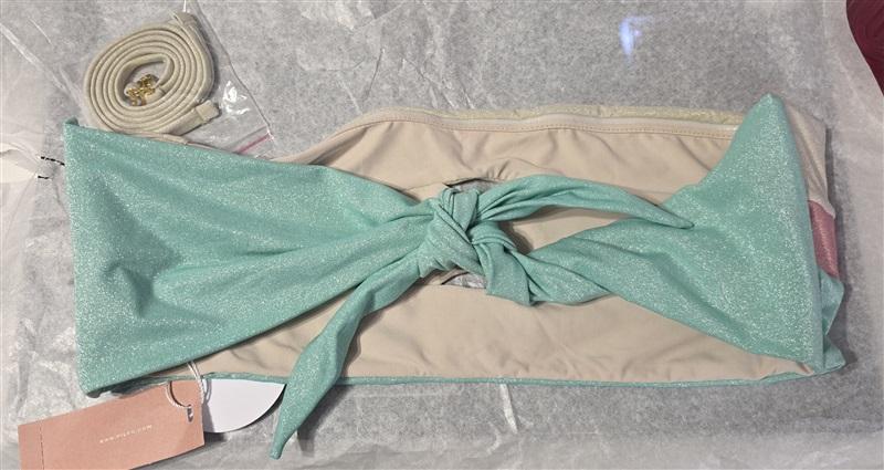 NWOT Pilyq Divine D Color Block Halter Bandeau Bikini Swim Top 130904