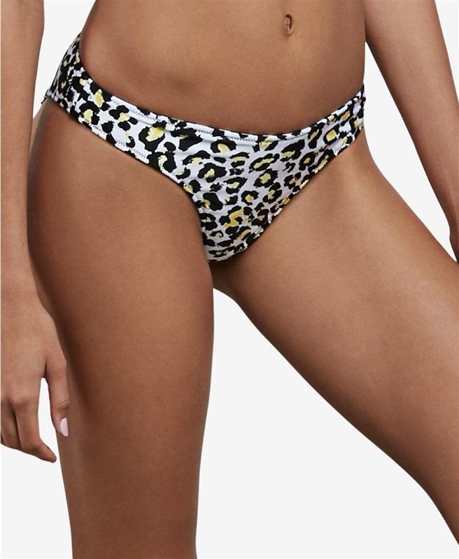 NWOT Volcom M Seeing Spots Reversible Bikini Bottom Animal Print Stripes 130921