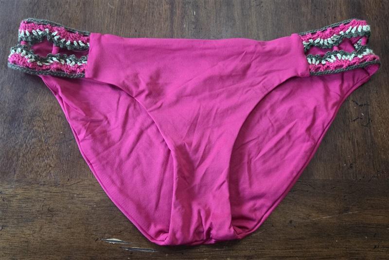 NWOT Becca M Delilah Crochet Side Hipster American Bikini Bottom Pink 130924