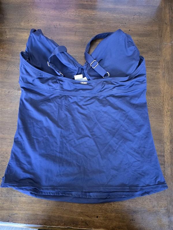 NWT Anne Cole 16W Live In Color Twist Front Shoulder Strap Tankini 130933