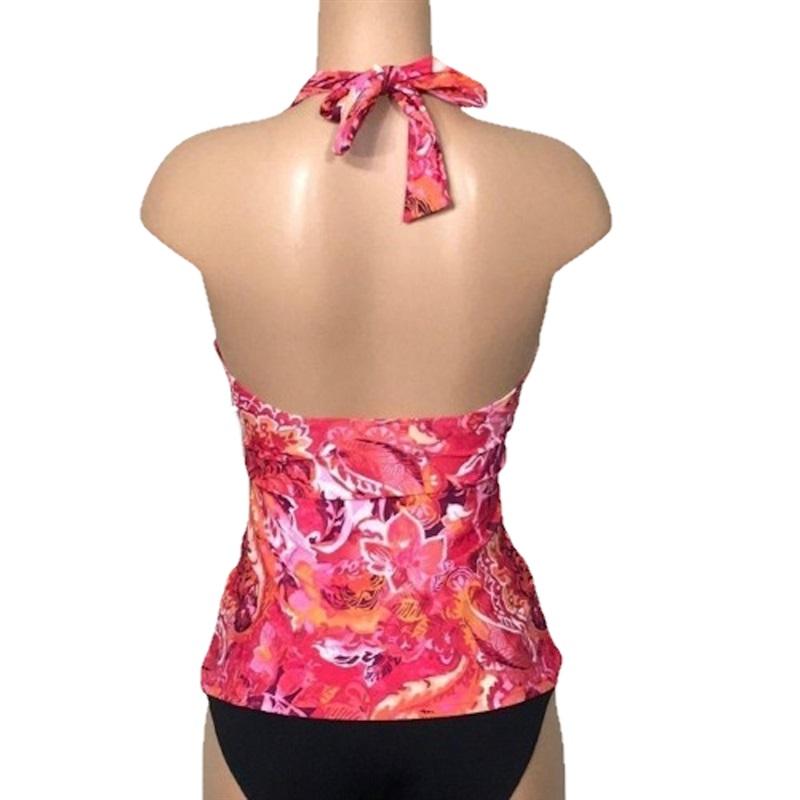 NWT Ralph Lauren 12 Floral Batik Halter Swim Tankini Swimsuit Top Pink 130939