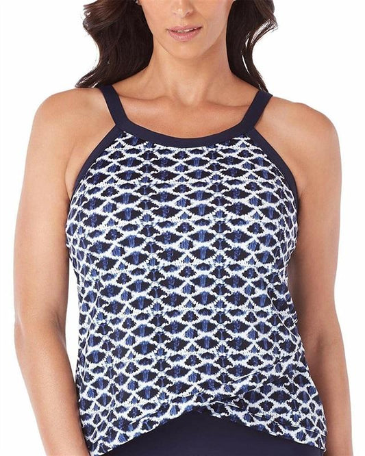 NWT Swim Solutions 12 Cross Hem Tankini Swim Top 130945