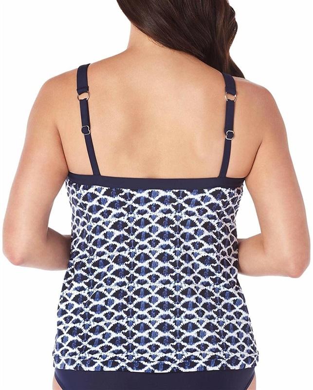 NWT Swim Solutions 12 Cross Hem Tankini Swim Top 130945