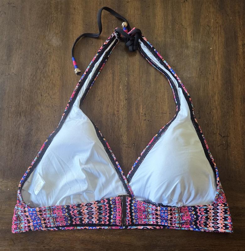 NWOT Anne Cole XL Friendship Bracelet Wire-free Halter Bikini Top 130947