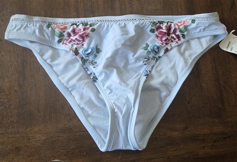 NWT Lucky Brand L Zen Garden Hipster Bikini Bottom Blue 130949