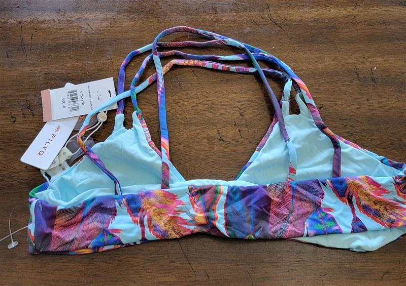 NWOT Pilyq M Utopia Reversible Feather Cheeky Bikini Top 130950