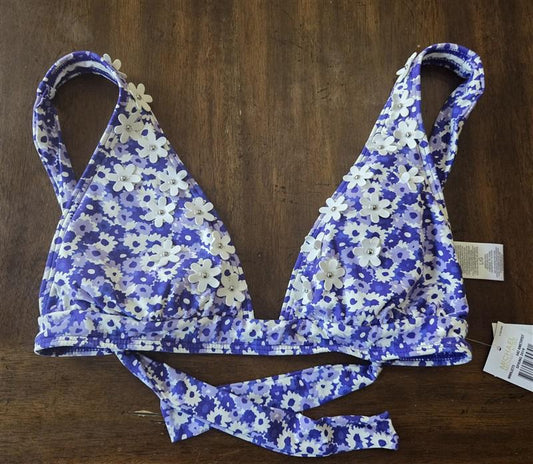 Michael Kors L Floral Triangle Bikini Top Amethyst Purple 130956