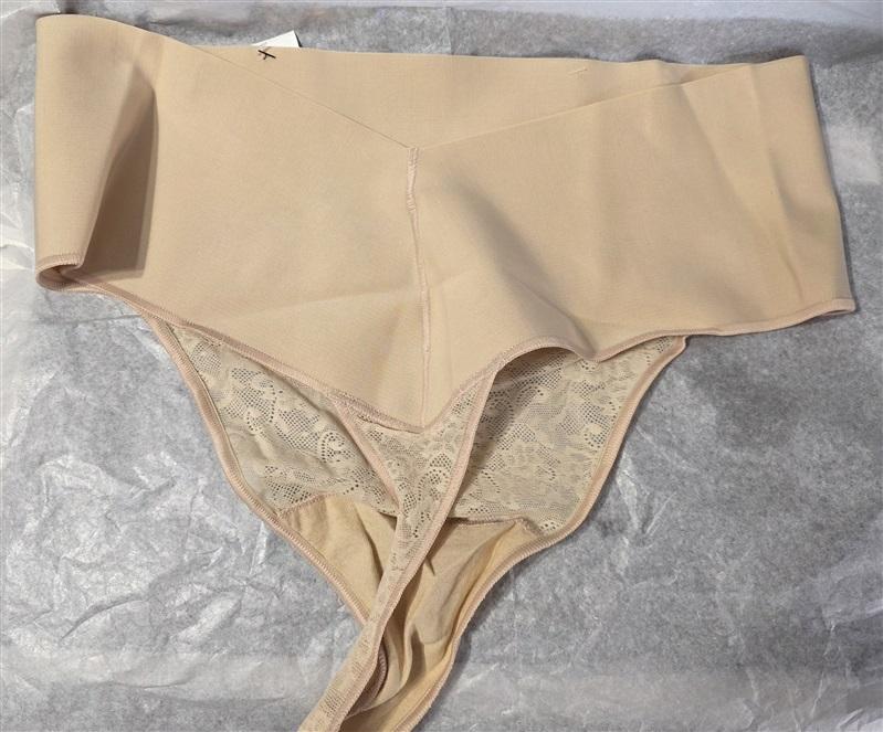 NWT 3PR Maidenform 2XL Tame Your Tummy Lace Thong DM0049 Beige 130964