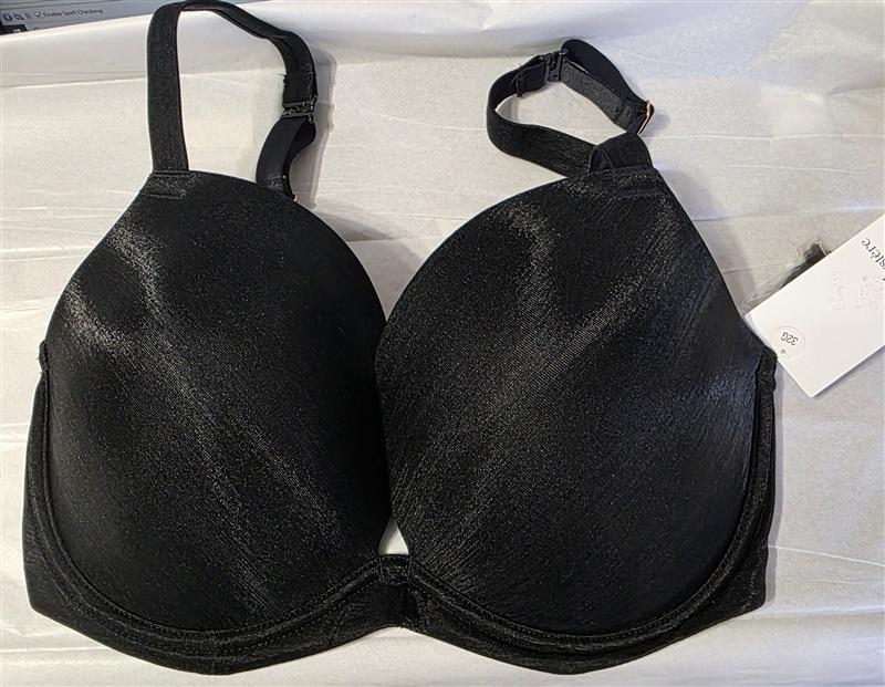 NWT Le Mystere 32G Shimmer Mesh 9233 Push Up Plunge Bra Black 131002