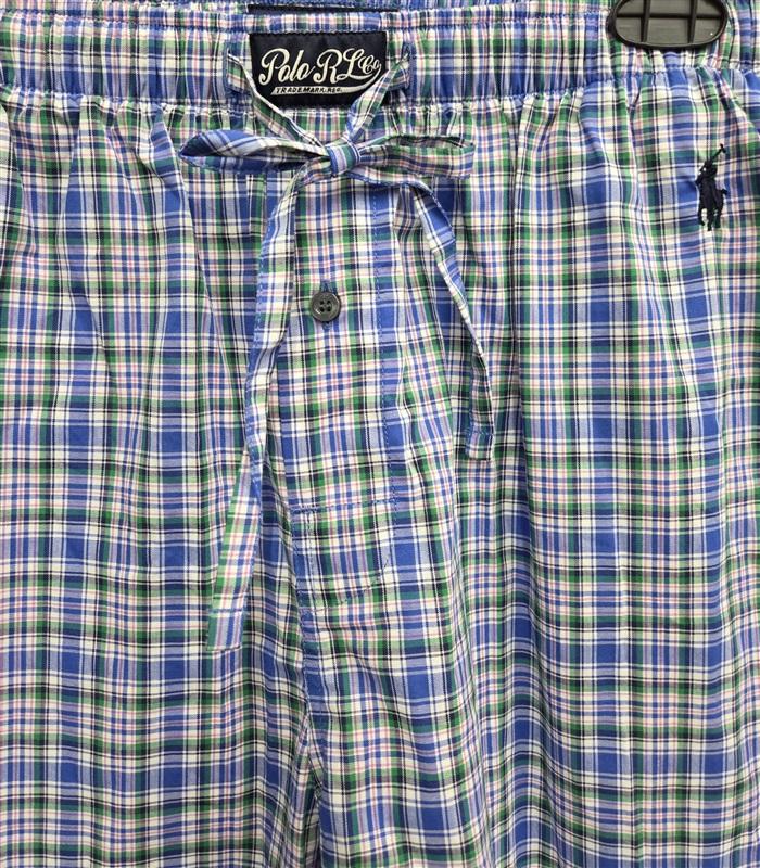 NWT Ralph Lauren M Classic Woven Sleep Short Blue Mini Gingham/Pink 131022
