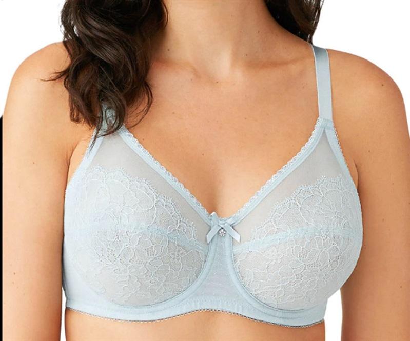 NWT Wacoal 34D Chantilly Lace Retro Chic Bra 855186 Blue 131066