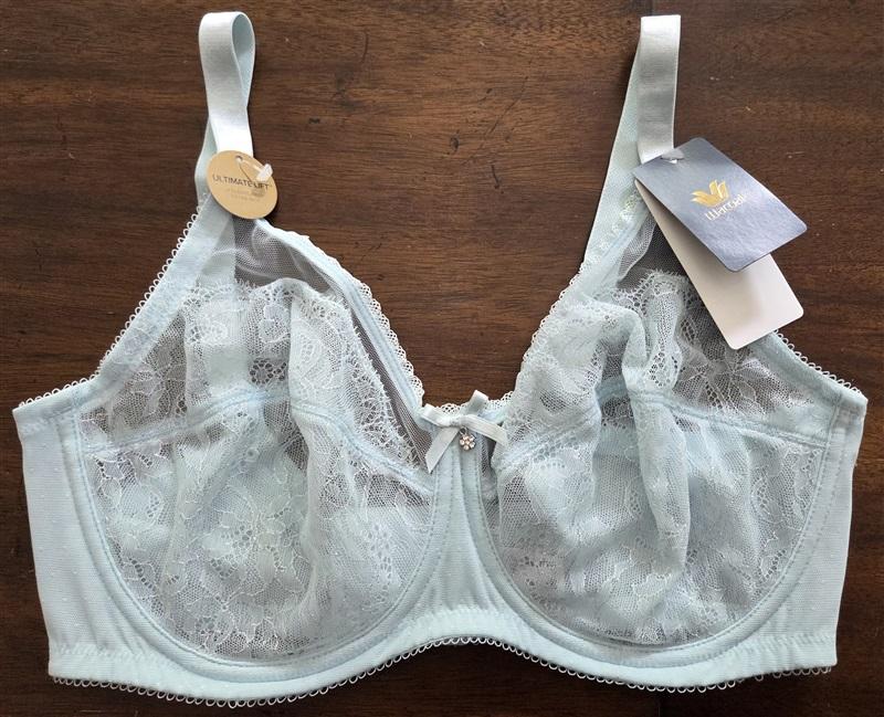 NWT Wacoal 34D Chantilly Lace Retro Chic Bra 855186 Blue 131066