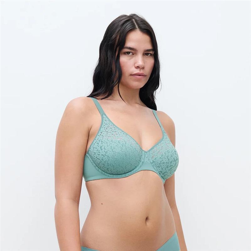NWT Chantelle NORAH 34I SEAMLESS COMFORT BRA Black 13F1 Teal 131078