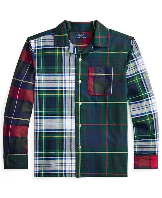 NWT Ralph Lauren L 14-16 Boys Plaid Oxford Fun Long-Sleeve Shirt 131088