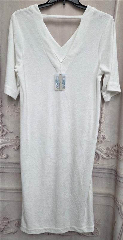 NWt Barefoot Dreams XXS XS Cozy Terry Double V-Neck Caftan White 131095
