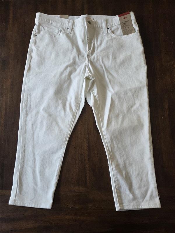 NWT Levis 33 Shaping Skinny 311 Mid Rise Jeans Light White 131183