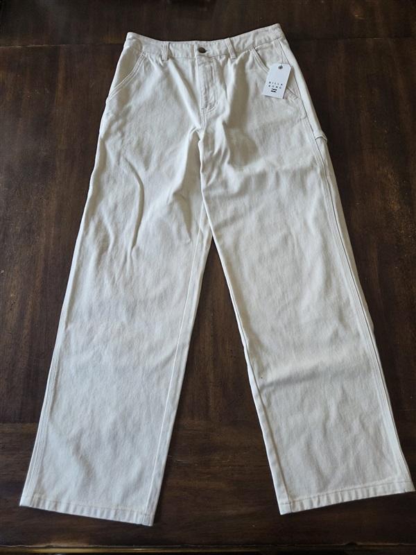 NWT Billabong 27 Collet Carpenter Pants Ivory Jeans 131198