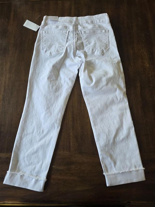NWT KUT From Kloth 4 Amy Crop Straight Leg Roll-Up White Jeans 131200