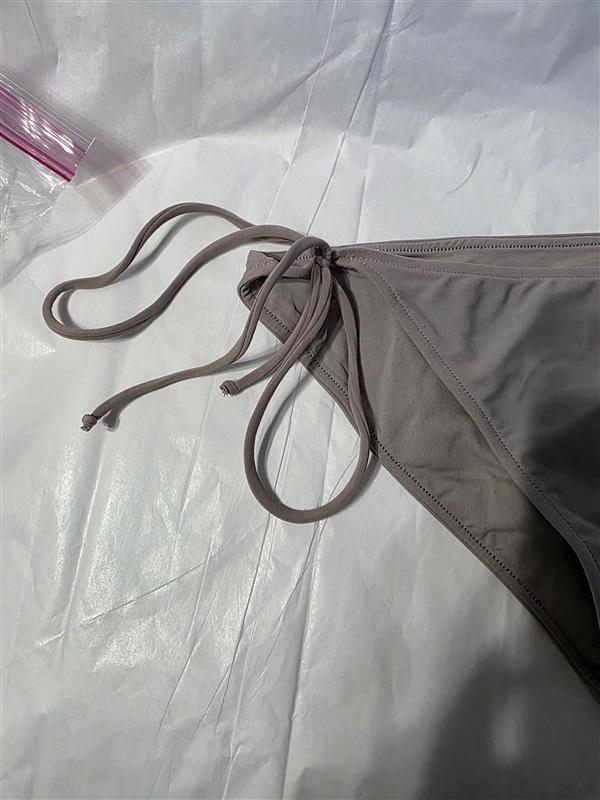 NWT Rachel Pally M Ibiza Tie Side Bikini Gray Cement Swim Bottom 131204