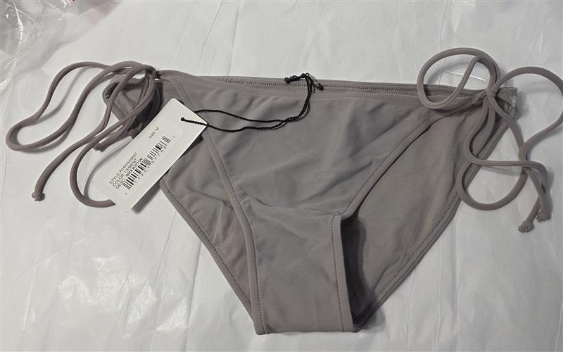 NWT Rachel Pally M Ibiza Tie Side Bikini Gray Cement Swim Bottom 131204