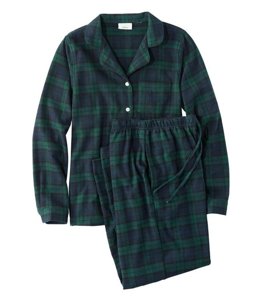 NWT LL Bean XXL Scotch Plaid Sleepwear Lounge Pajama Set Black Watch 131228