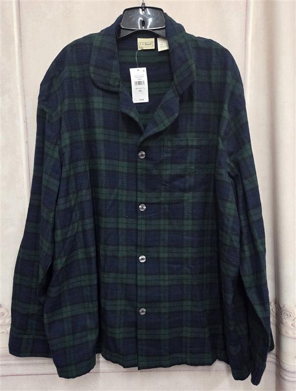 NWT LL Bean XXL Scotch Plaid Sleepwear Lounge Pajama Set Black Watch 131228