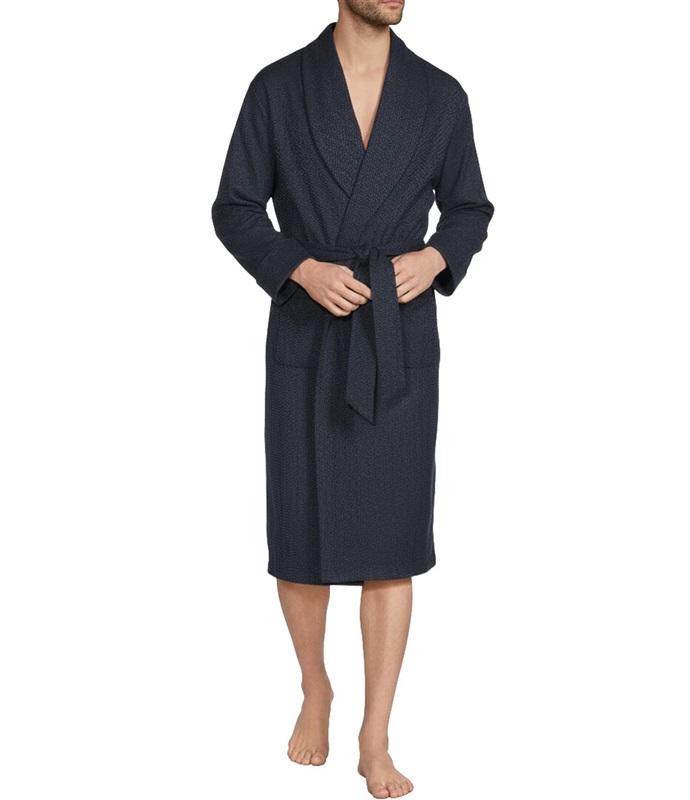 NWT Hart Shaffner Marx S/M Navy Blue Men's Long Shawl Collar Robe 131231