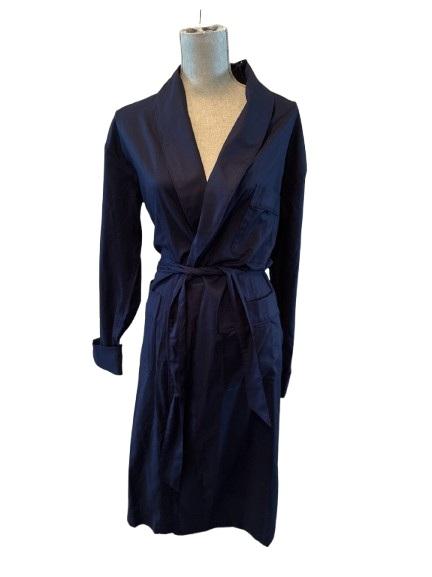 NWT Hart Shaffner Marx S/M Navy Blue Men's Long Shawl Collar Robe 131231