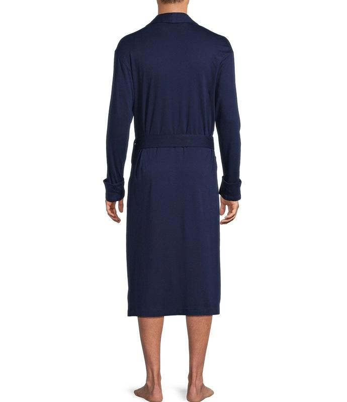 NWT Hart Shaffner Marx S/M Navy Blue Men's Long Shawl Collar Robe 131231