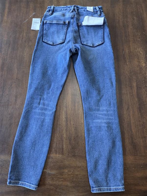 NWT Good American 0 Waist Nipping Crop High Rise Jeans Blue 131242