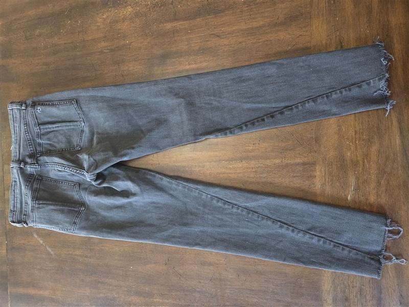 NWOT Rag & Bone 25 Nina High Rise Straight Side Zip Jeans Black 131246